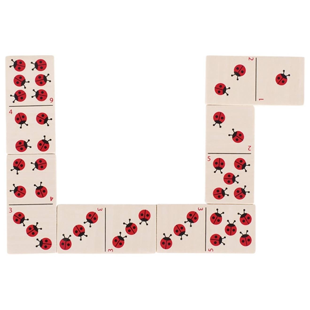 Jeu de dominos coccinelles multicolore