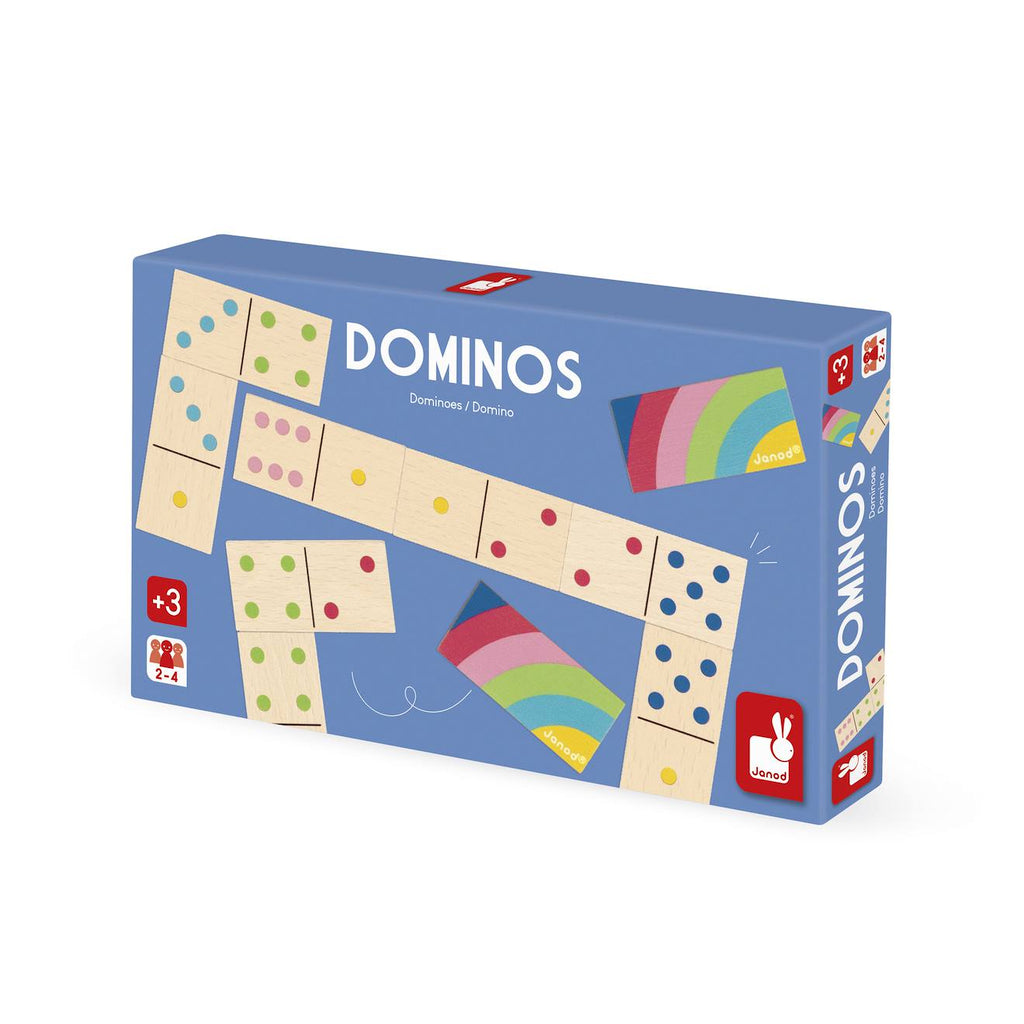Jeu de dominos en bois 28 pièces multicolore