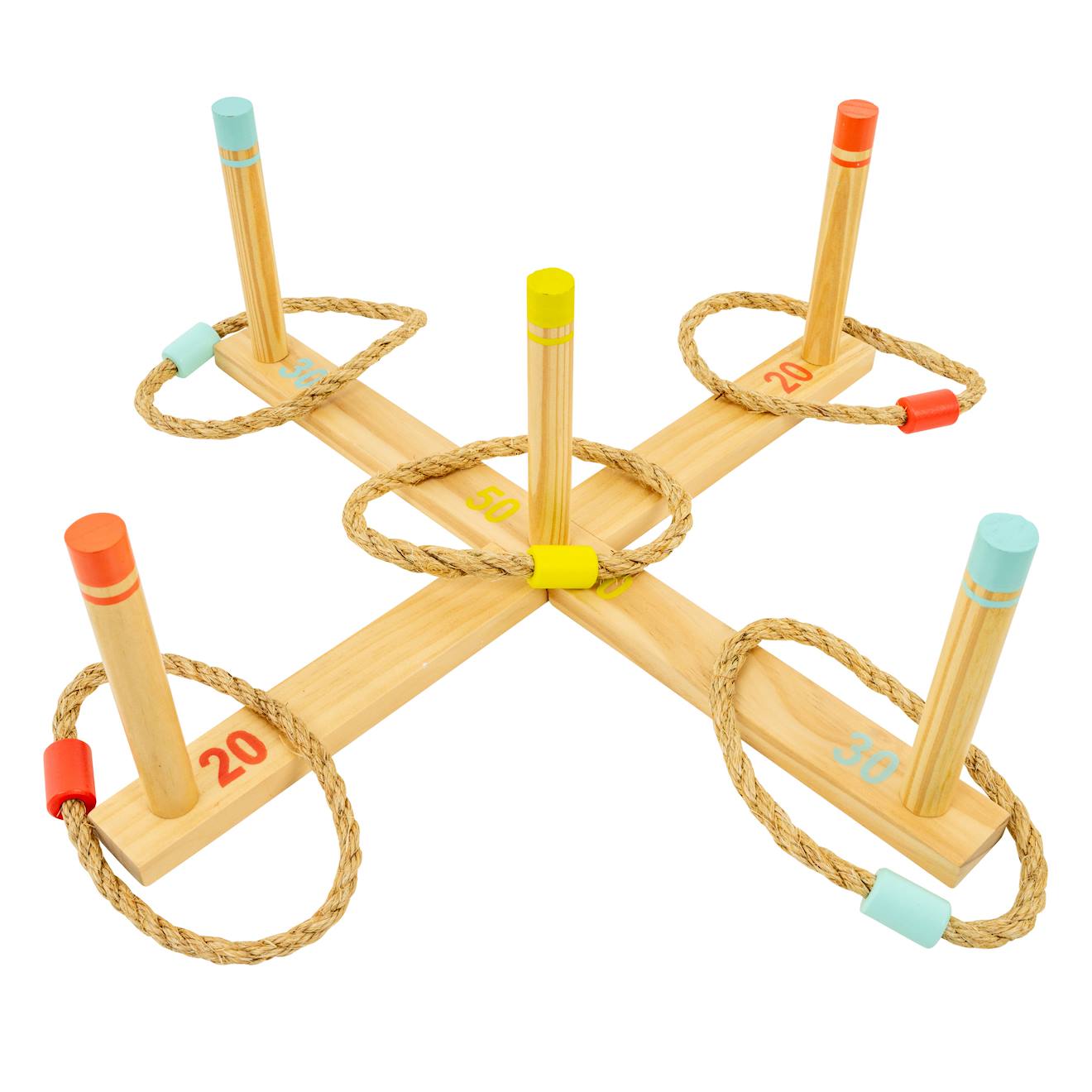 Jeu de lancer anneaux bois FSC multi couleur
