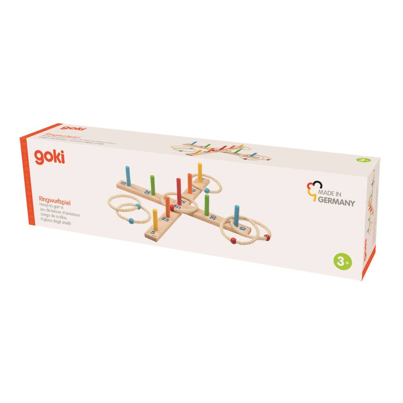 Jeu de lancer d'anneaux coloré beige