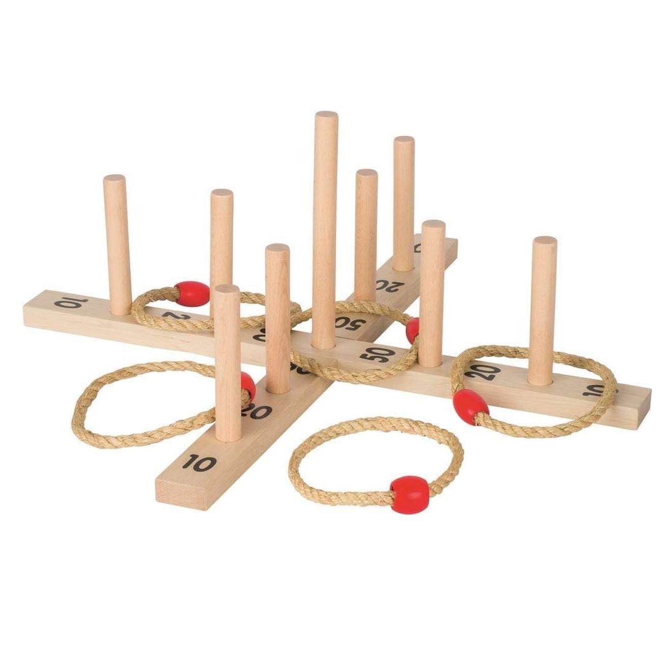 Jeu de lancer d'anneaux beige