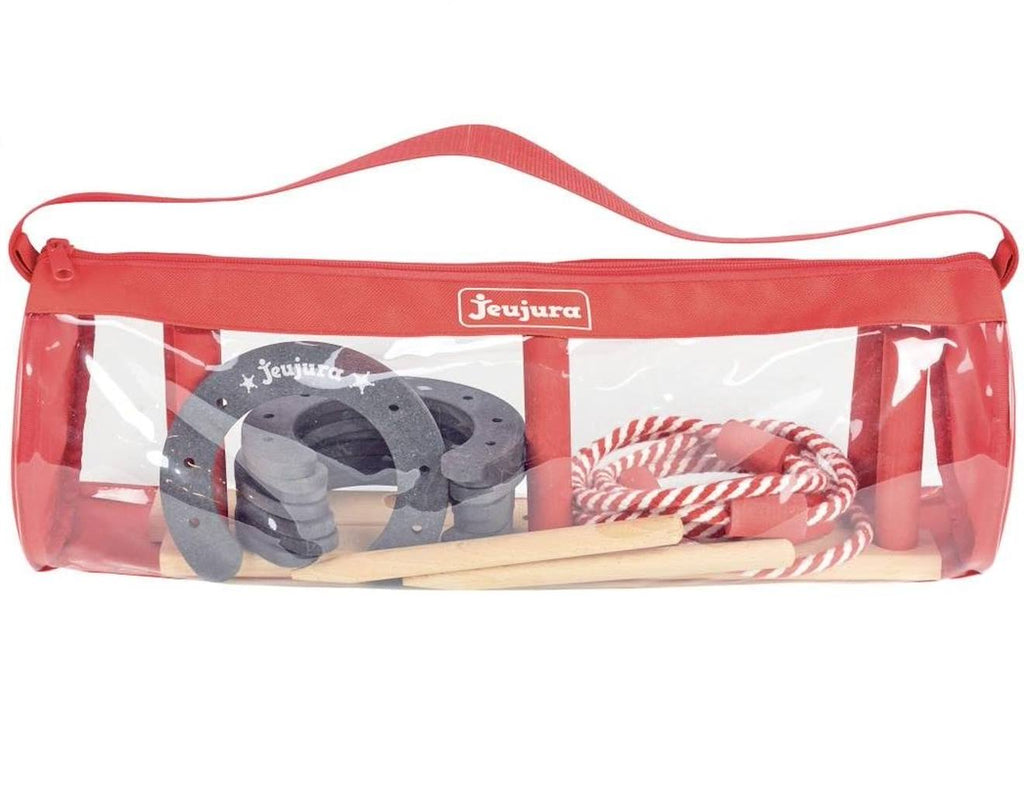 Jeu de lancer en bois rouge