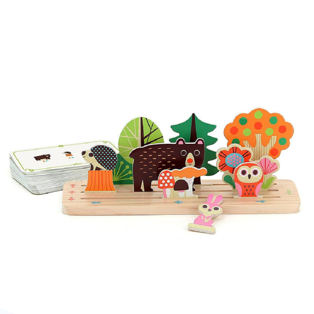 Jeu de logique en bois la forêt beige