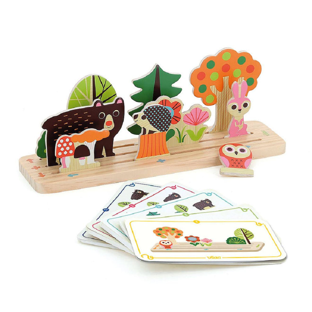 Jeu de logique en bois la forêt beige