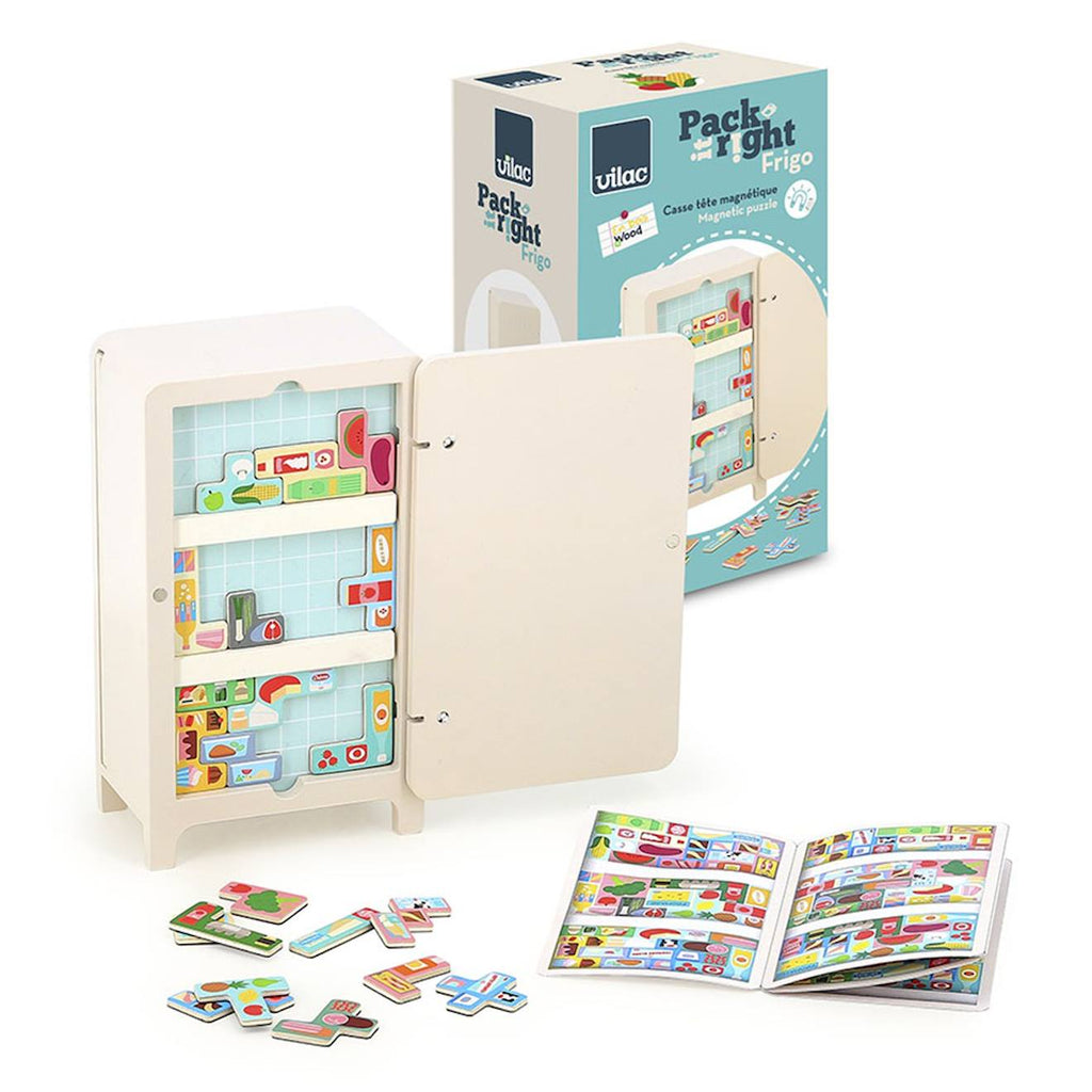 Jeu de logique en bois le frigo beige
