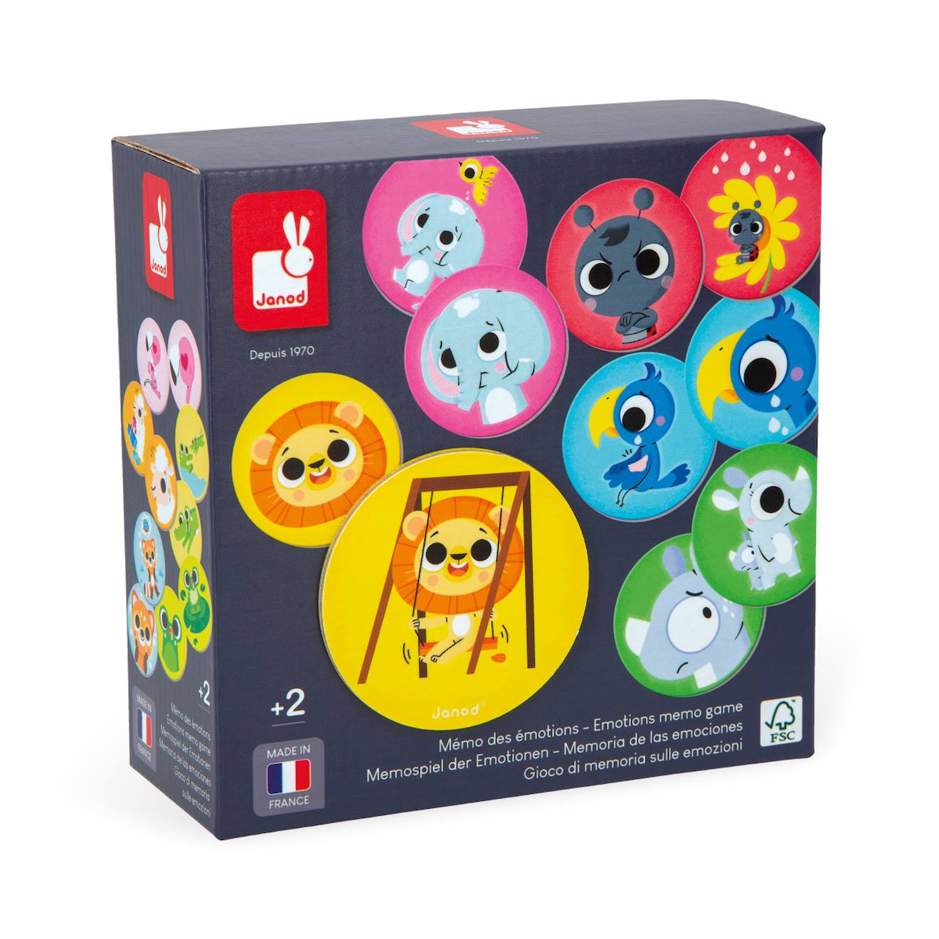 Jeu de mémoire sur le thème des émotions multicolore