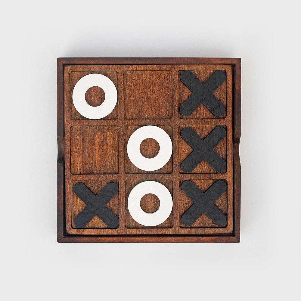 Jeu de Morpion en Bois - Jeux de Société Originaux