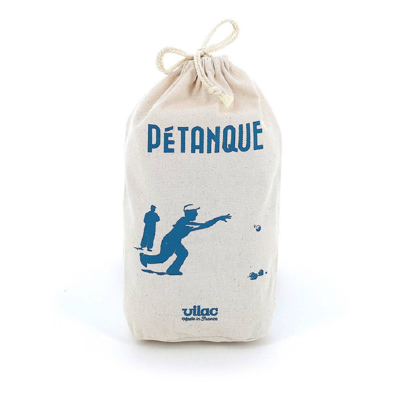 Jeu de pétanque en bois rétro beige