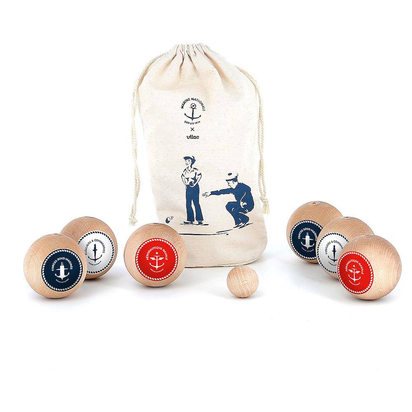Jeu de pétanque marine nationale beige