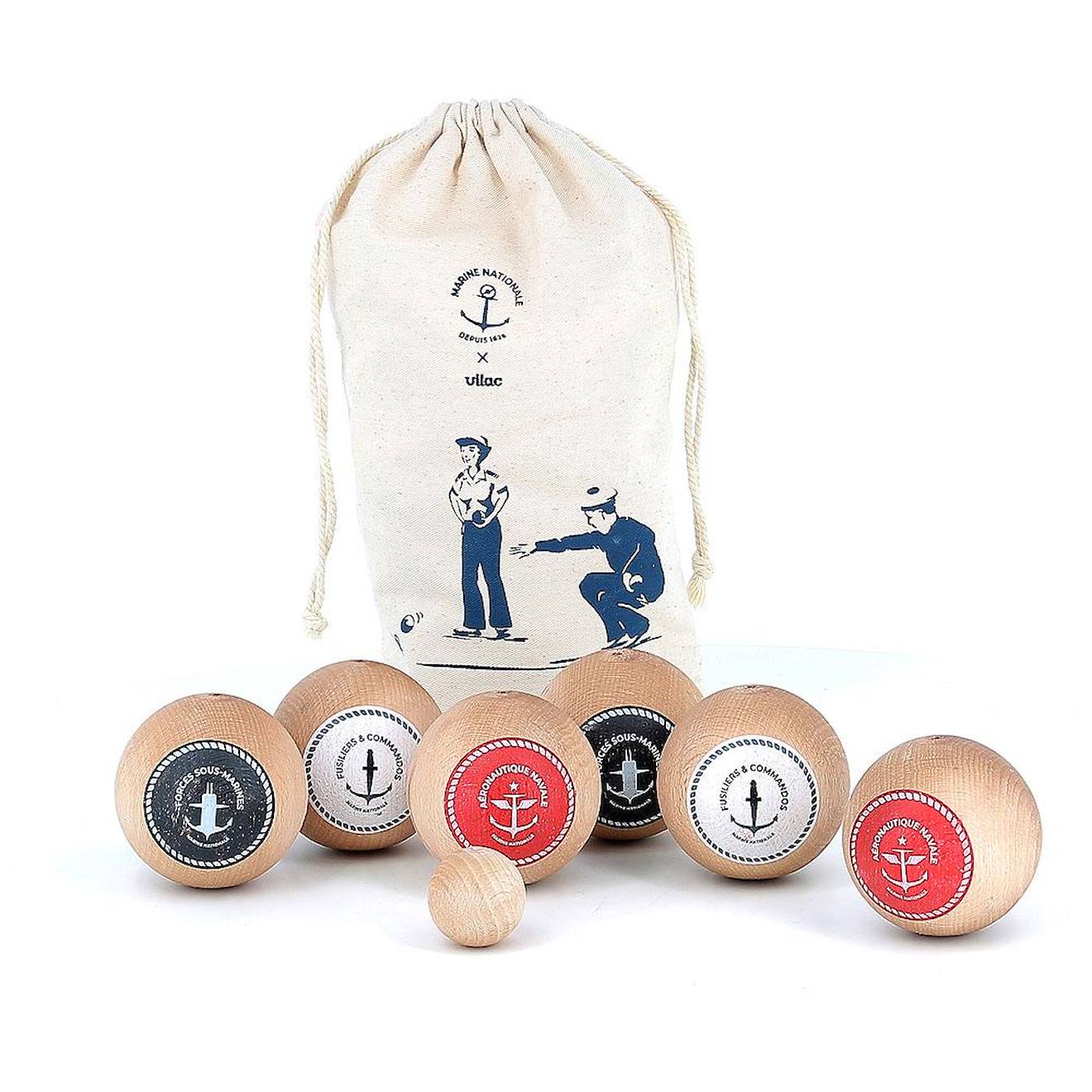 Jeu de pétanque marine nationale beige