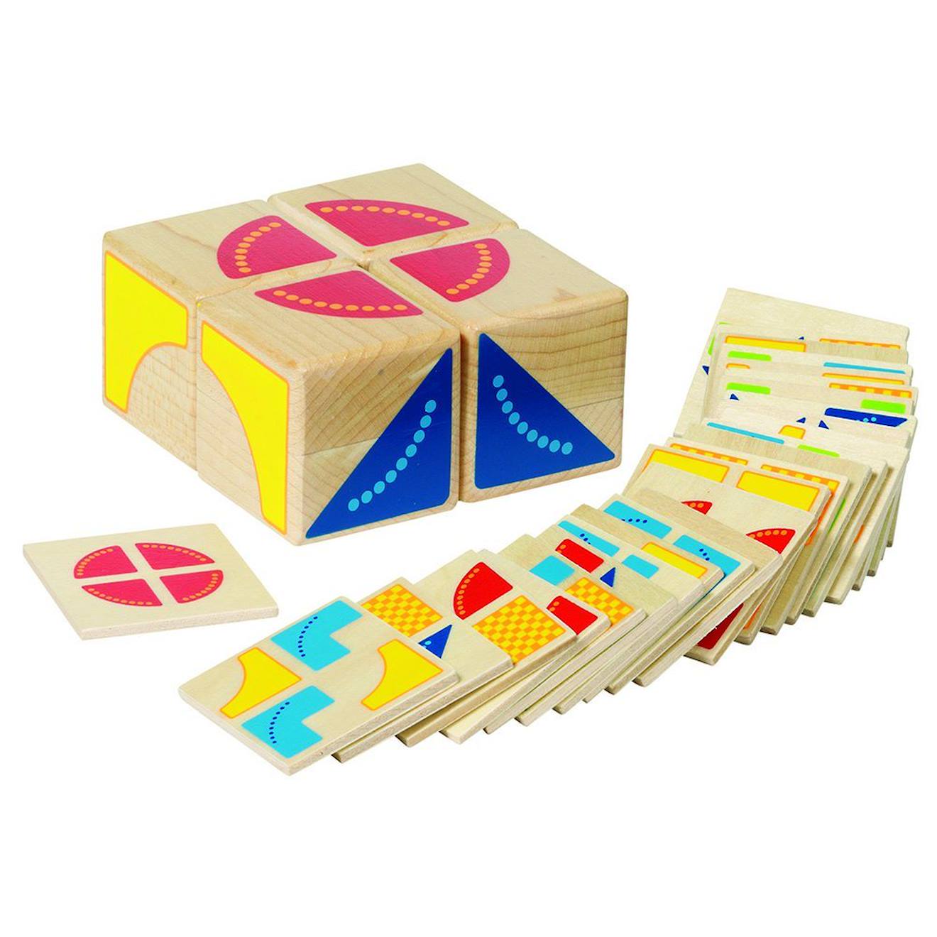 Jeu de puzzle, kubus beige