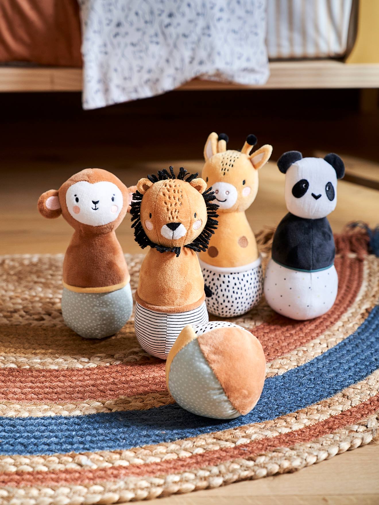 Jeu de quilles en tissu tanzanie jaune