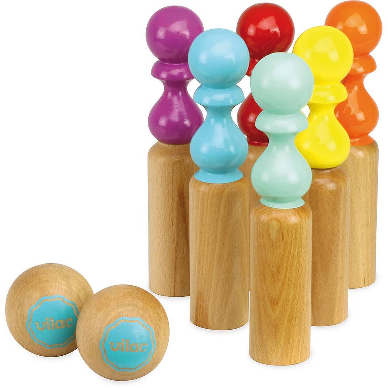 Jeu de quilles rétro beige