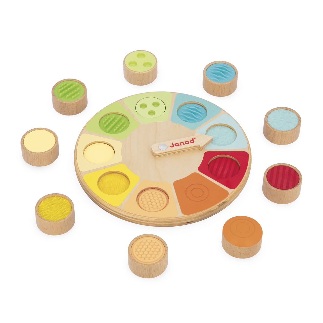 Jeu de reconnaissance tactile en bois multicolore