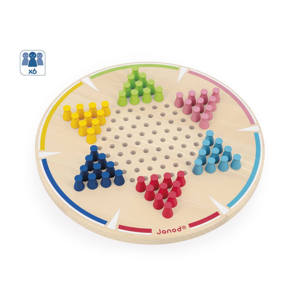 Jeu de société dames chinoises en bois multicolore