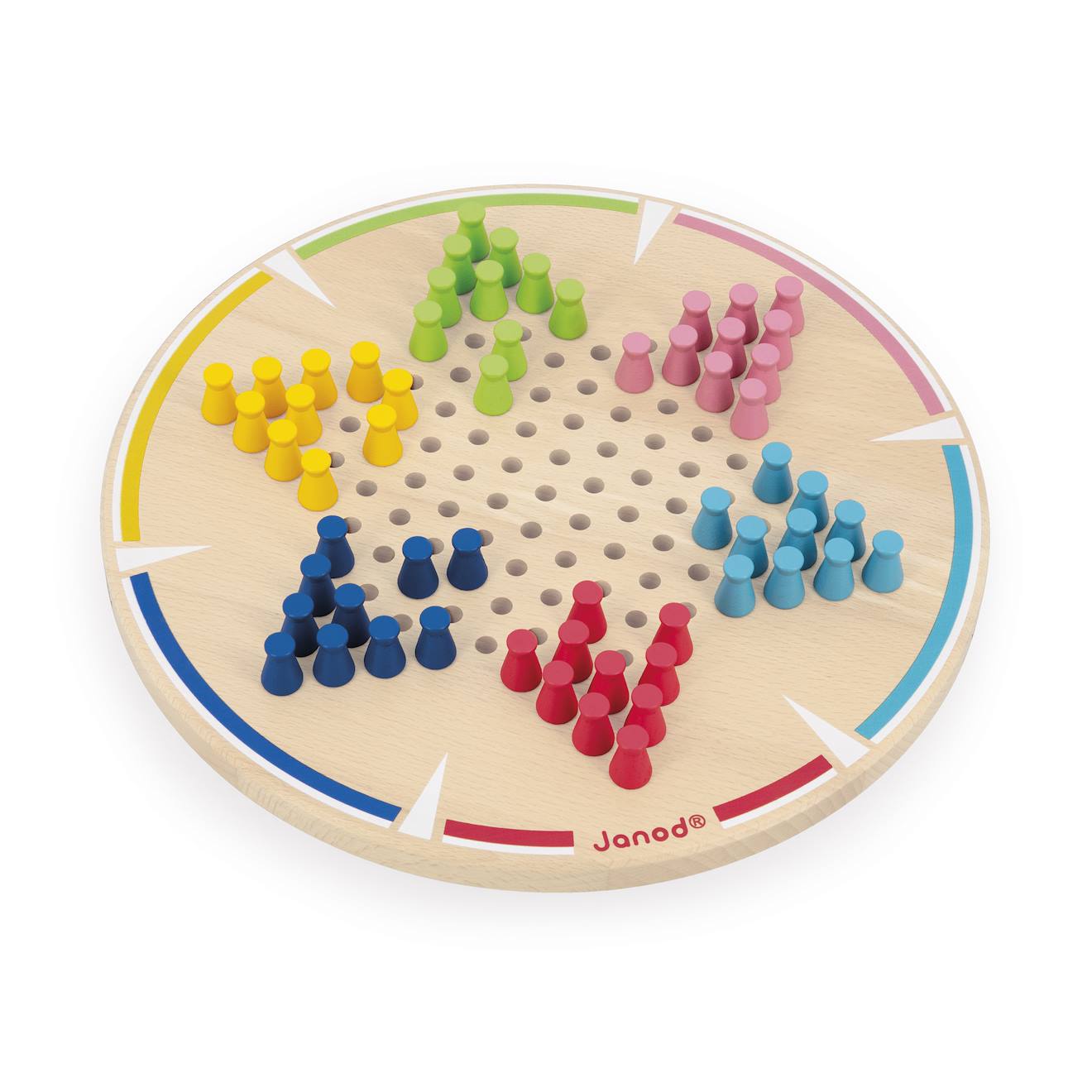 Jeu de société dames chinoises en bois multicolore