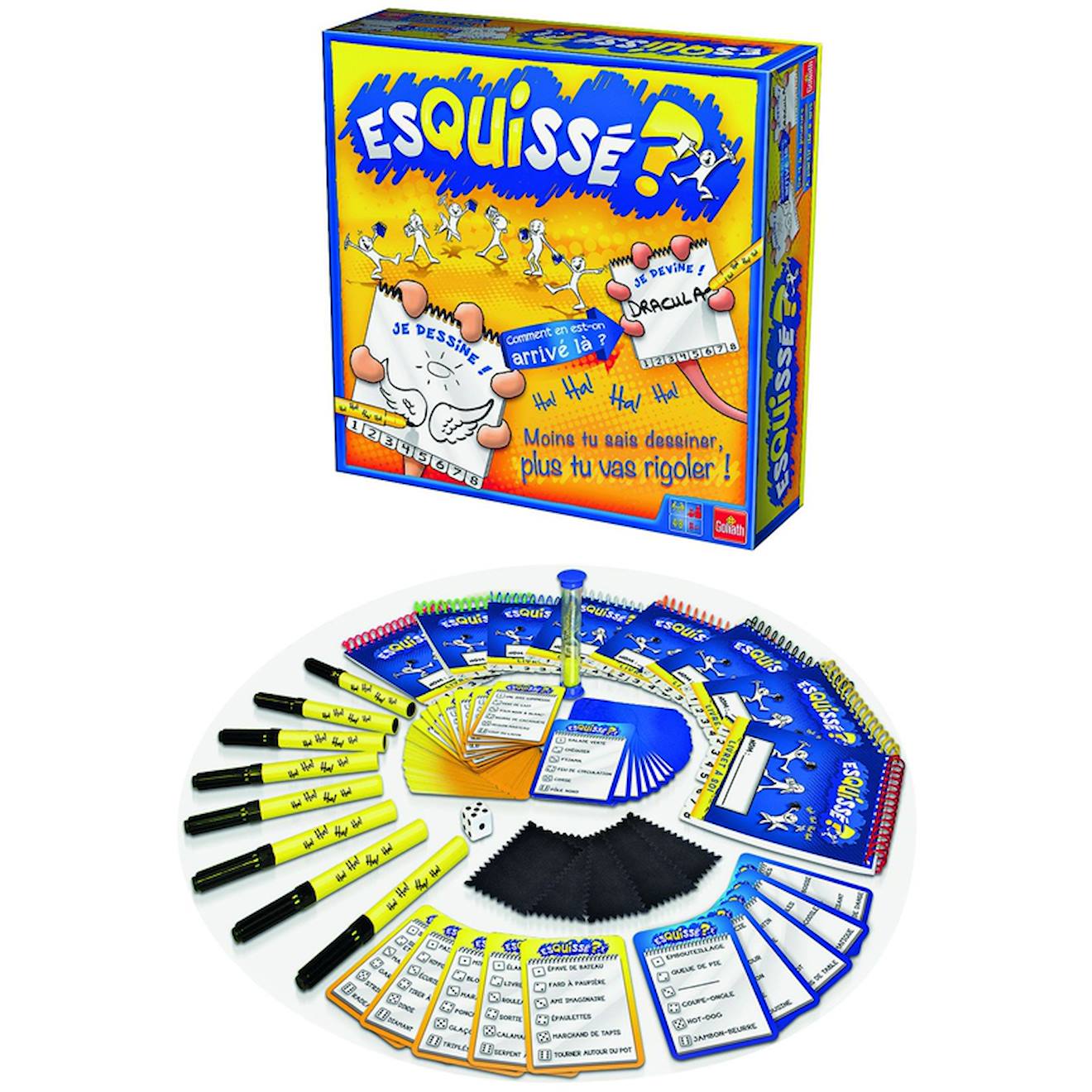 Jeu de société de dessins esquisse 6 joueurs - fais deviner ton dessin à ton voisin multicolore