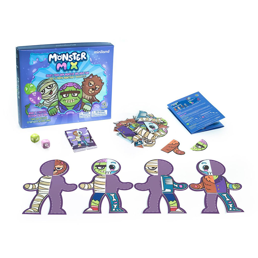 Jeu de société monster mix - crée ton petit zombie violet