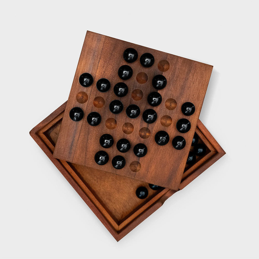 Jeu de Solitaire en Bois - Jeux de Société Originaux