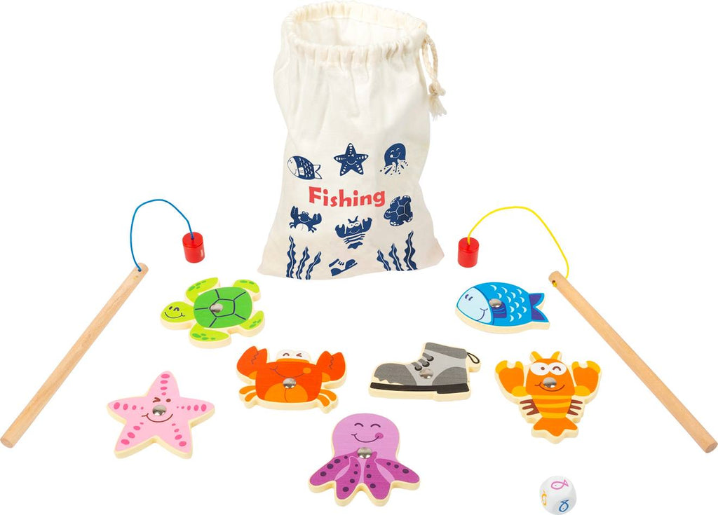 Jeu de voyage pêche au poisson beige