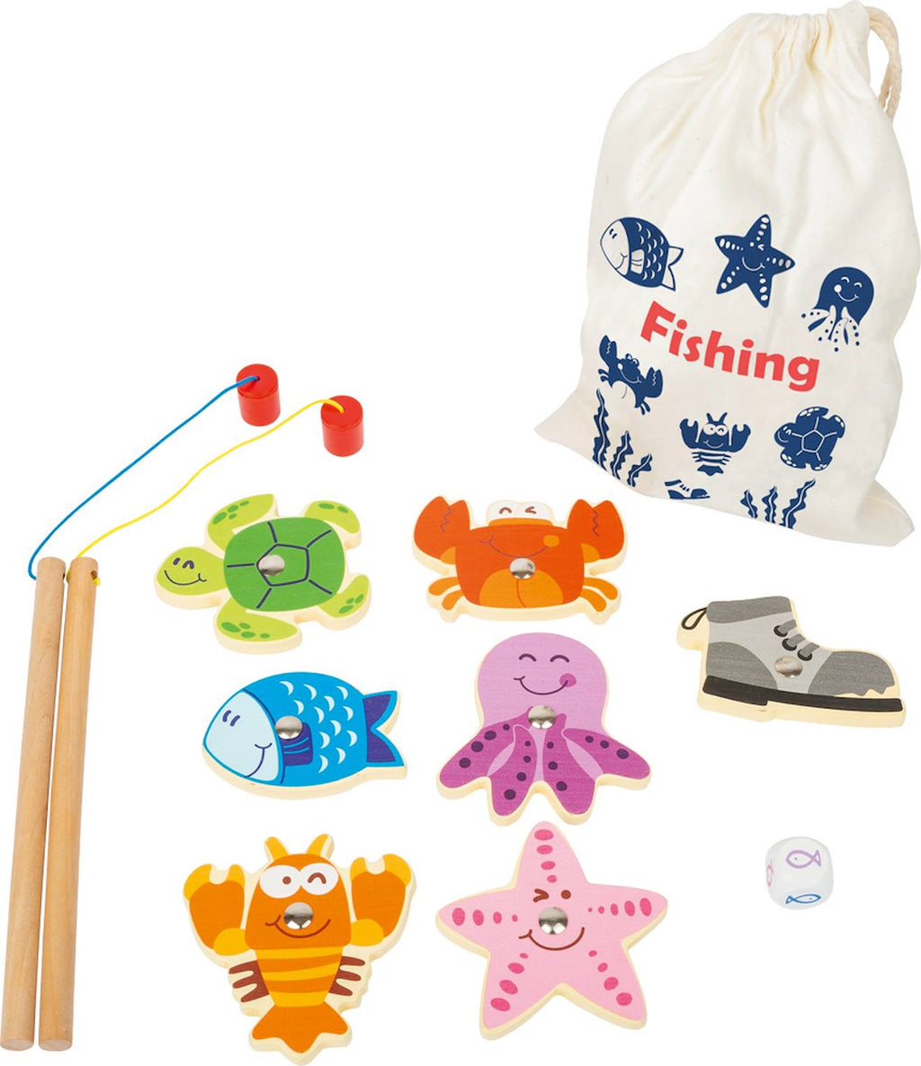 Jeu de voyage pêche au poisson beige