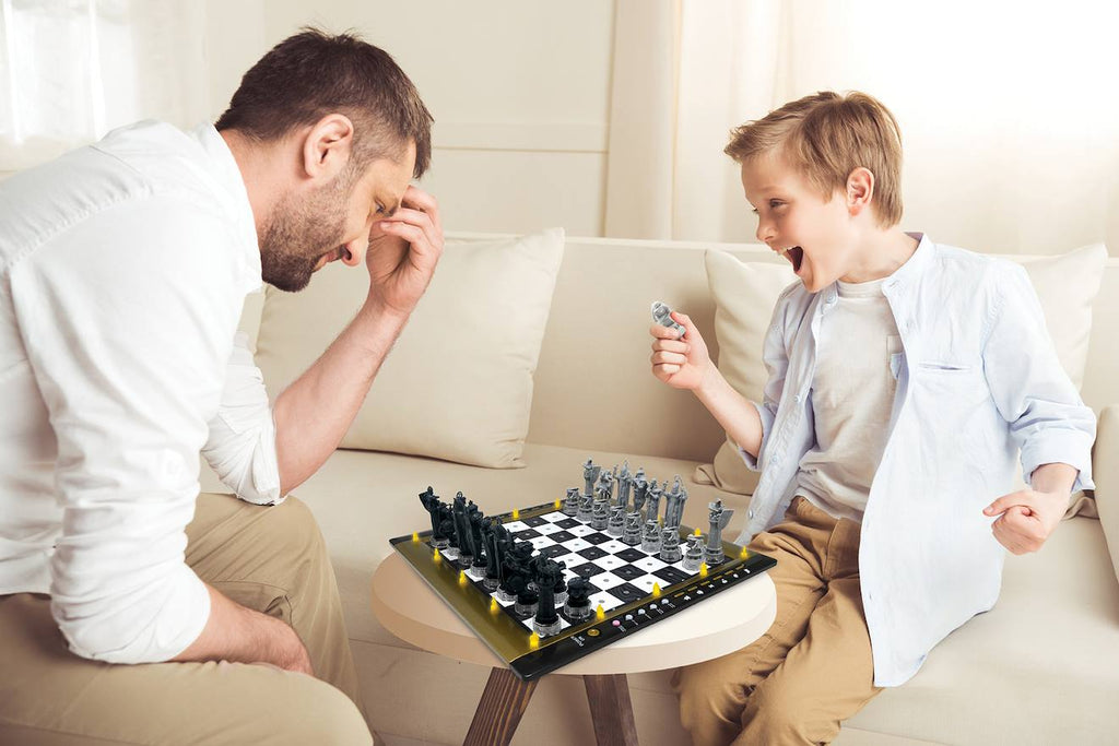Jeu d'échecs électronique lumineux Harry Potter avec effets sonores noir
