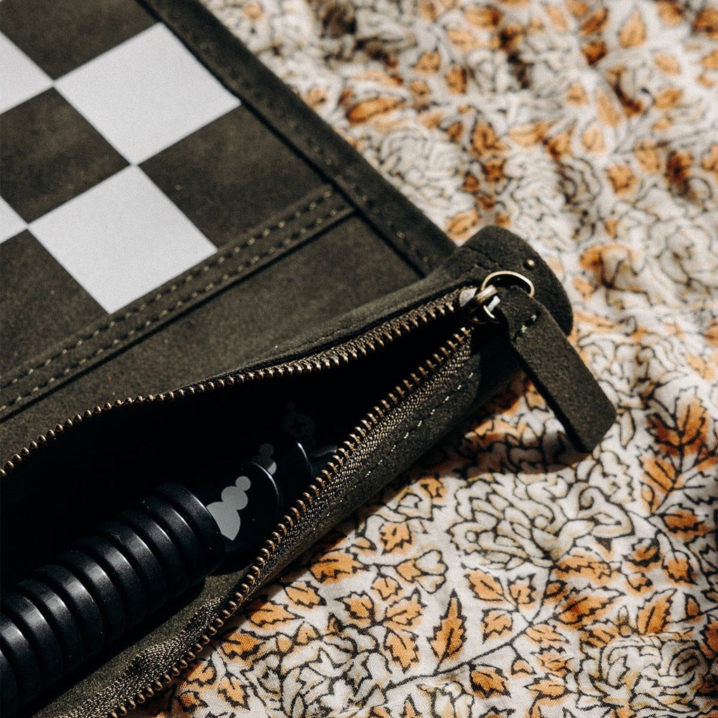 Jeu d’échecs et de dames de voyage enroulable