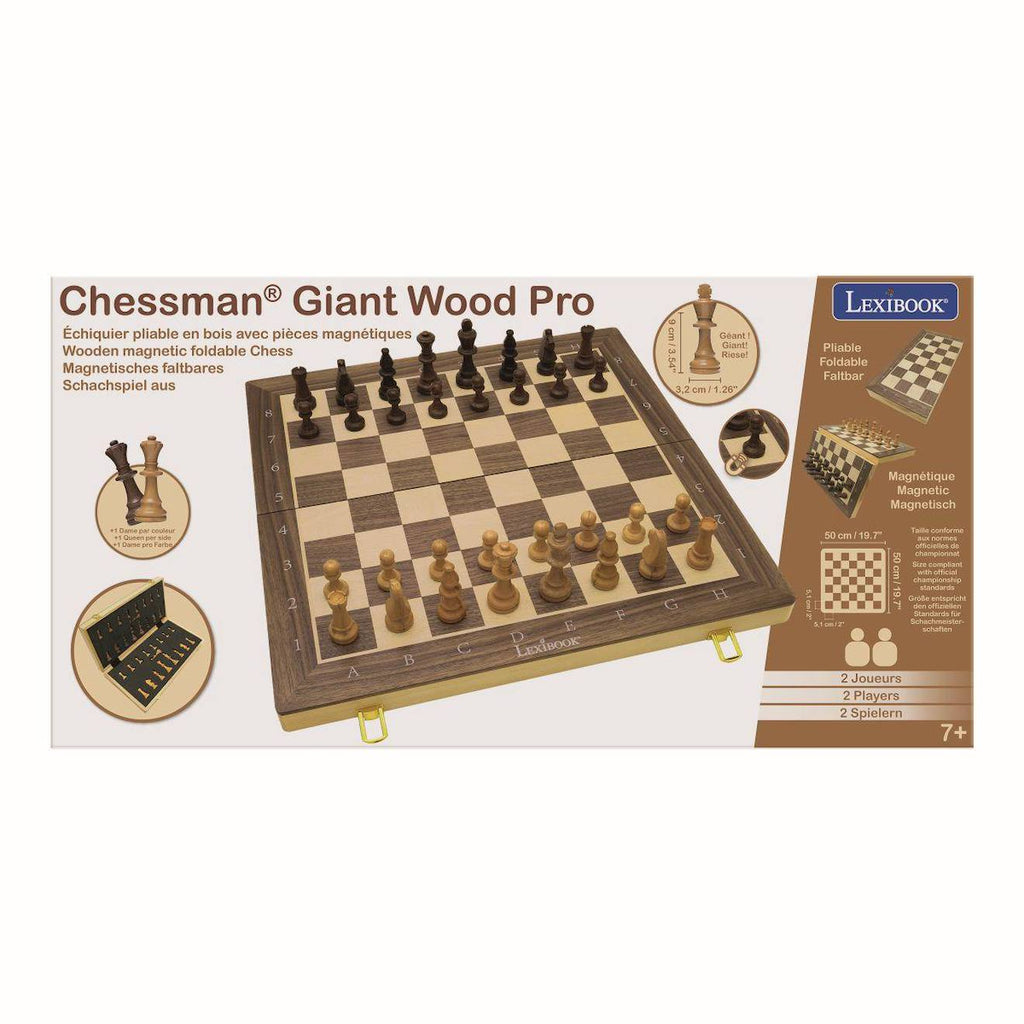 Jeu d'échecs magnétique pliable en bois marron