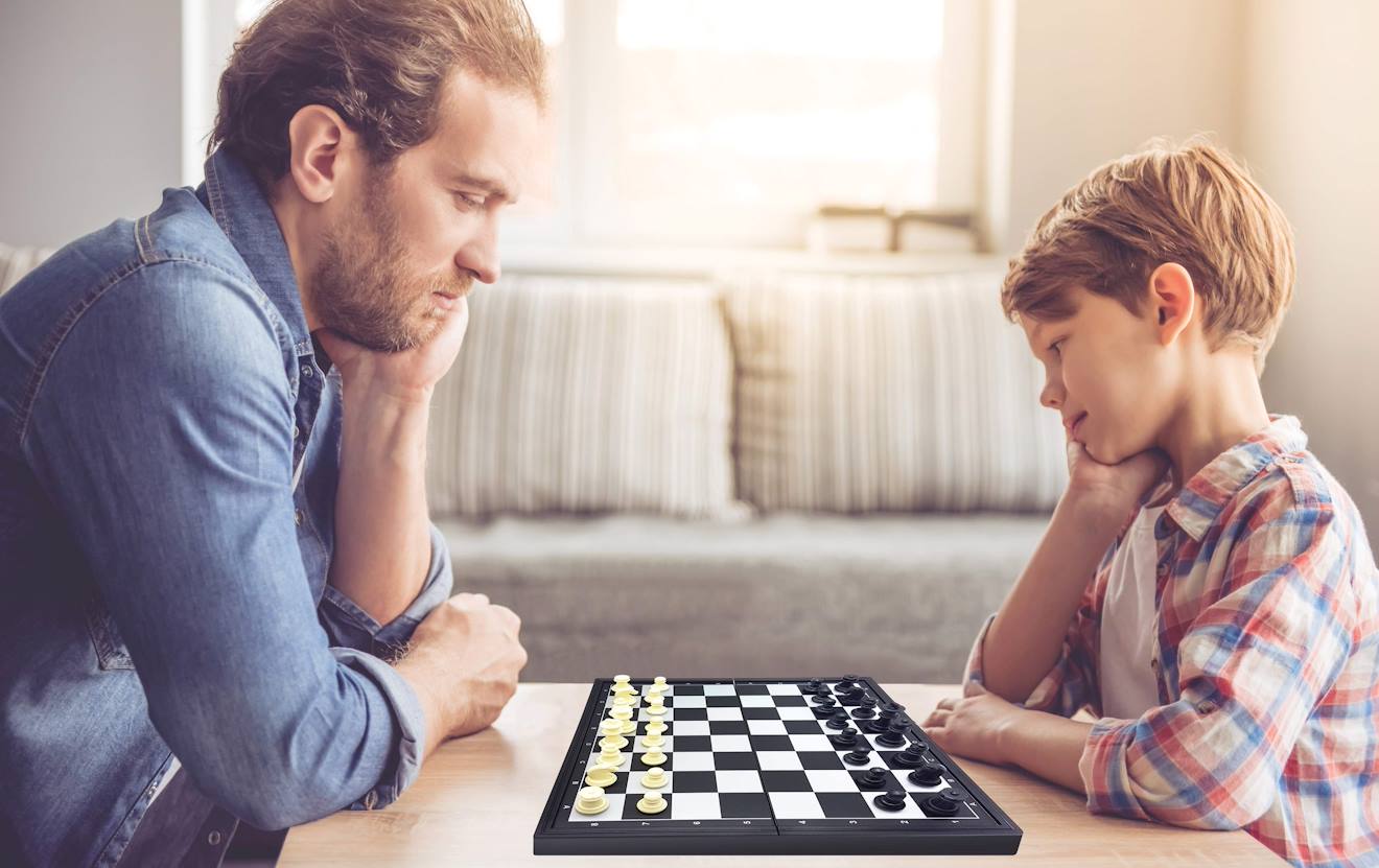 Jeu d'échecs magnétique pliable noir