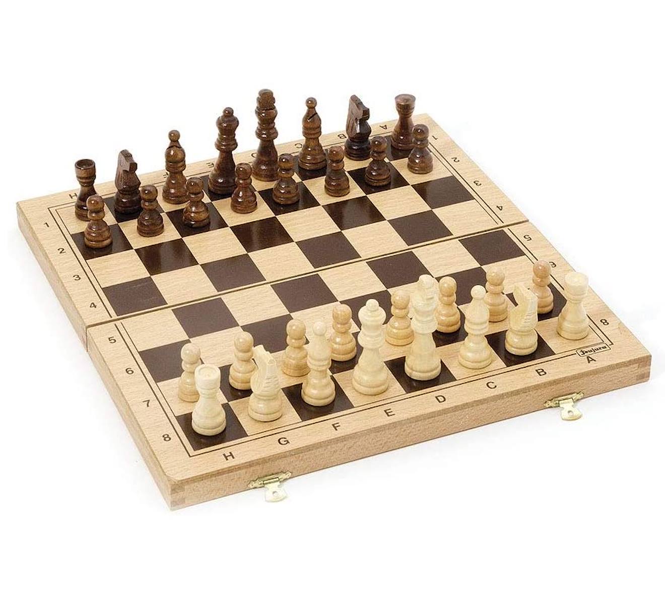 Jeu d'échecs pliant beige