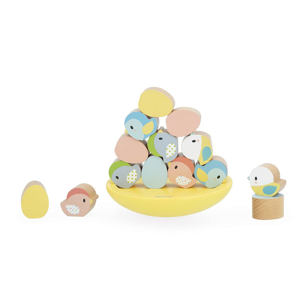 Jeu d'équilibre en bois FSC oiseau multicolore
