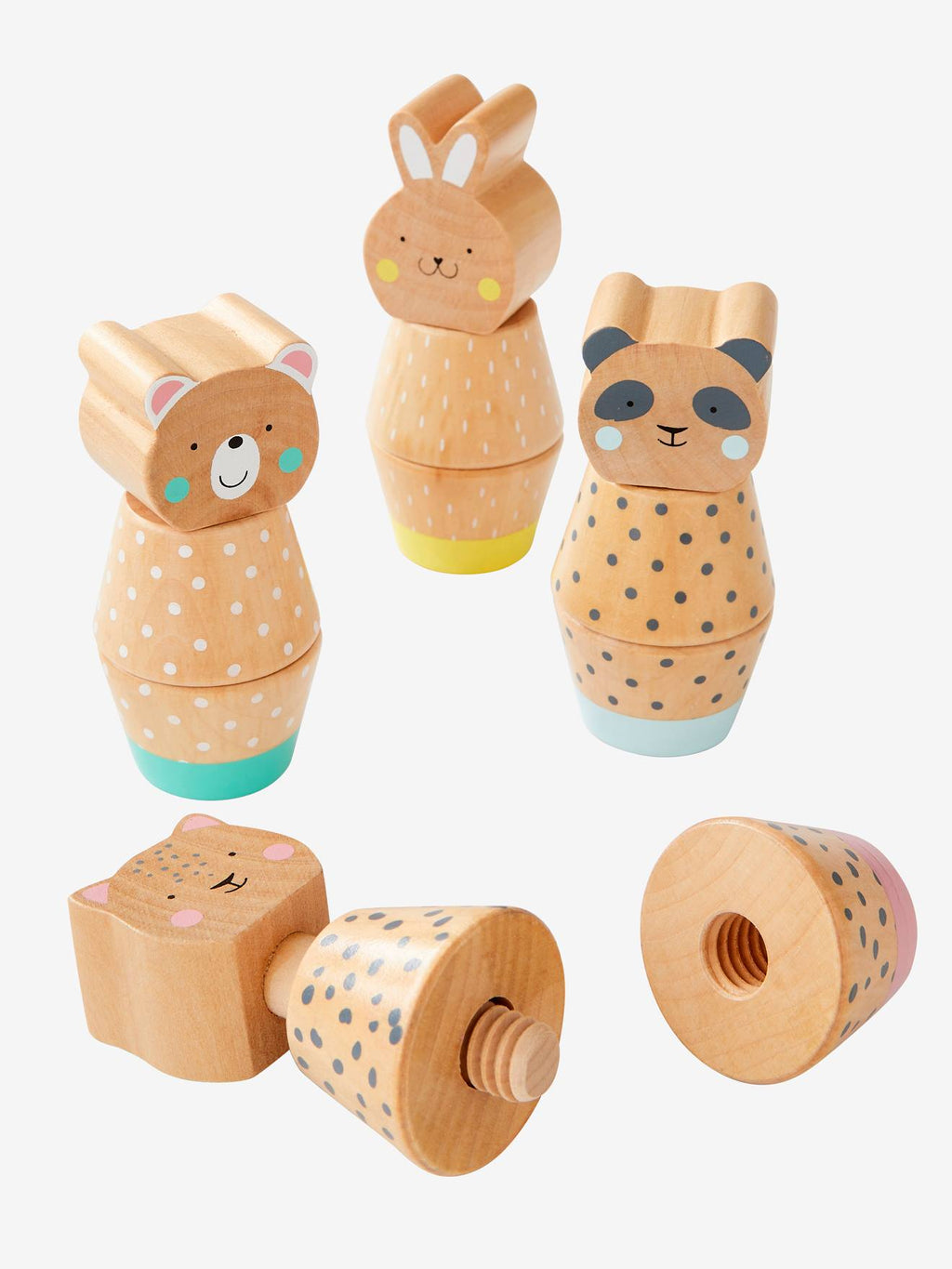 Jeu des animaux à visser en bois FSC multicolore