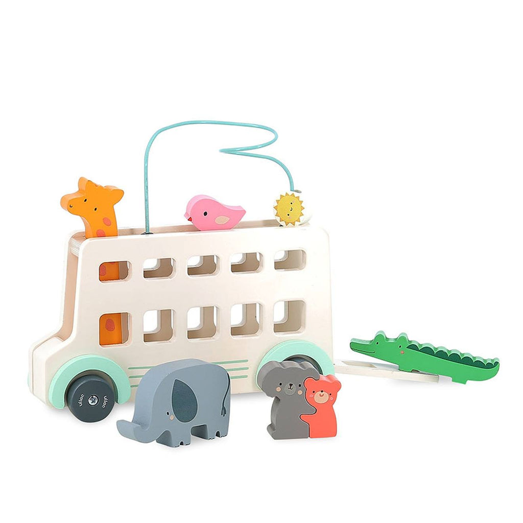 Jeu d'éveil en bois bus'animo beige