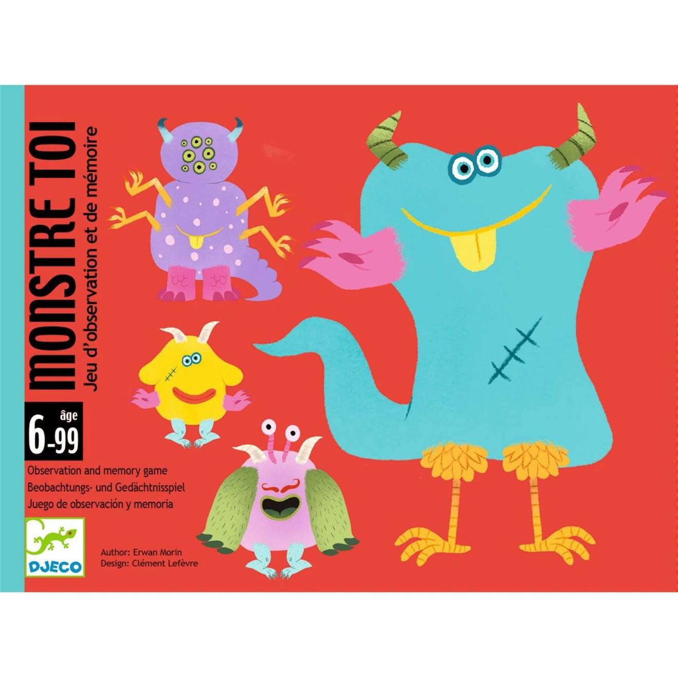 Jeu d'observation et de mémoire - monstre toi multicolore