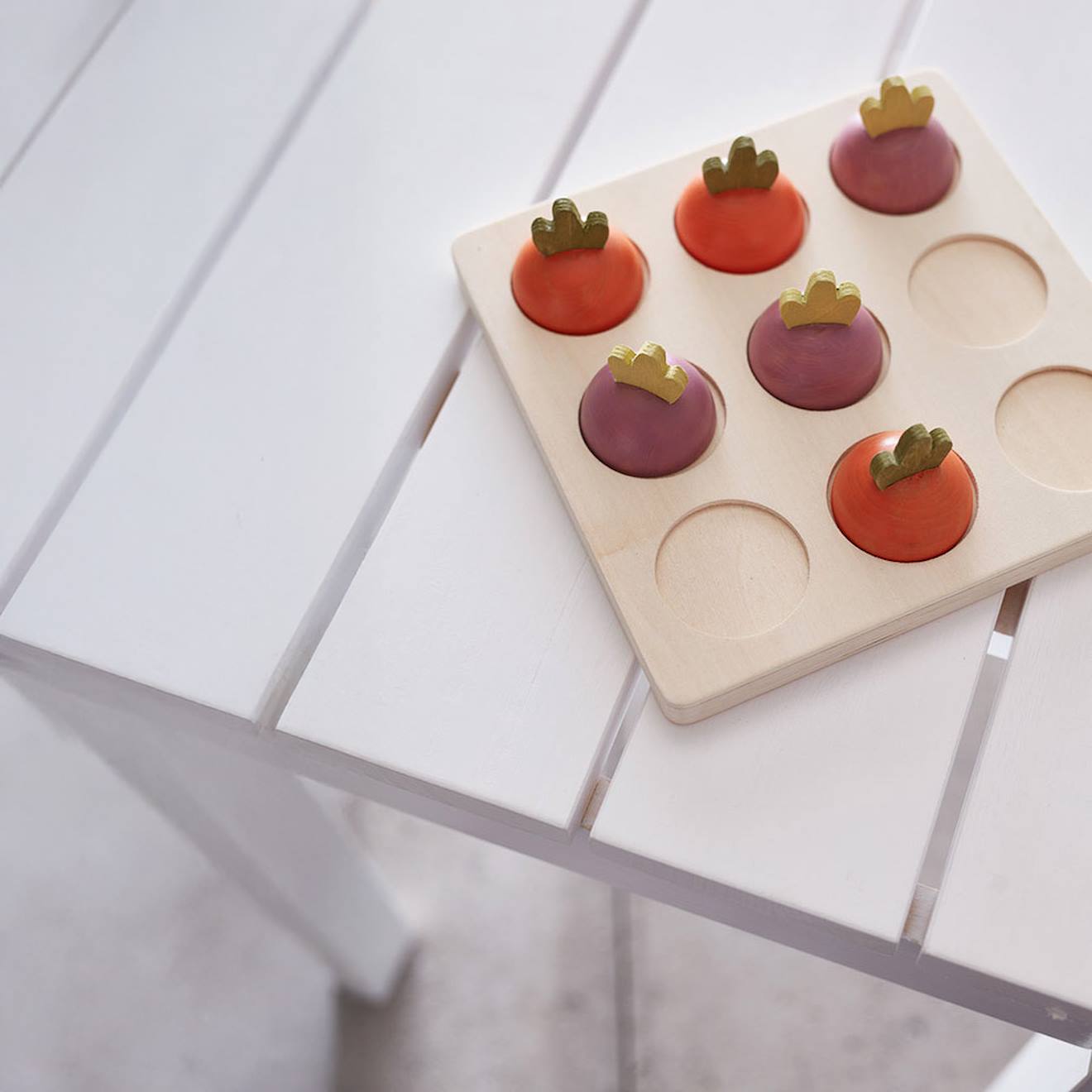 Jeu du morpion légumes multicolore
