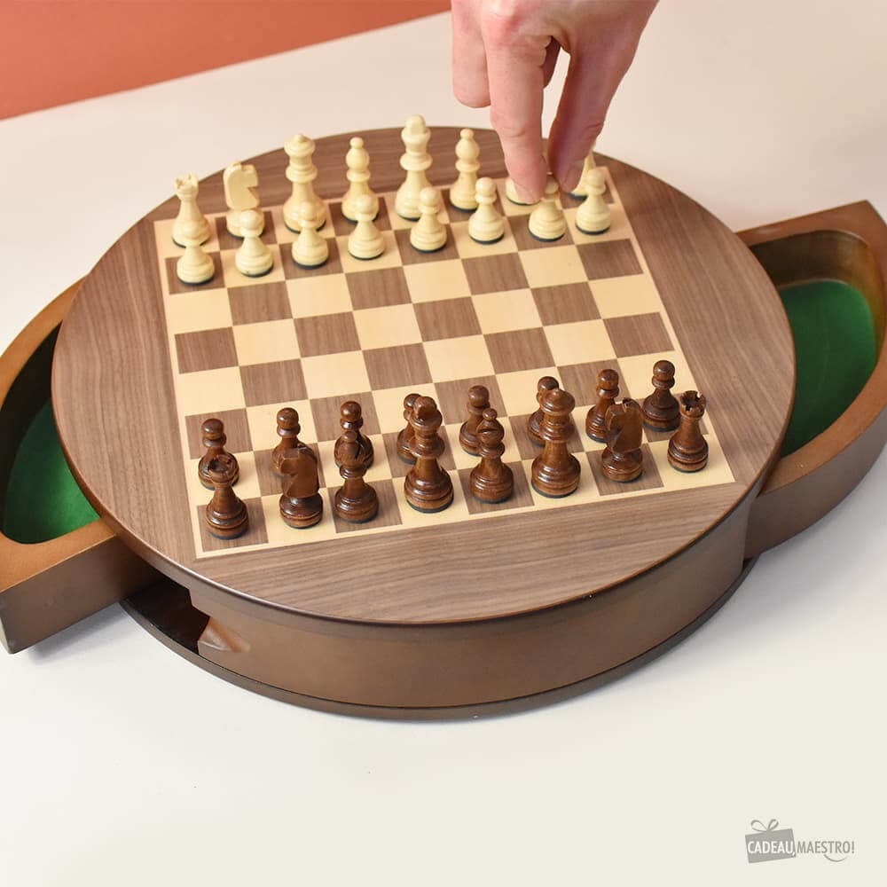 Jeu d'Échecs Magnétique en Bois - Jeux de Société Originaux