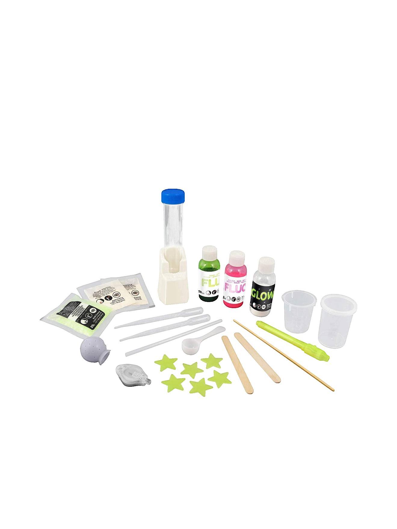 Jeu éducatif de chimie mega fluo & glow – kit d'expériences fluorescentes pour enfants à partir de 8 ans multicolore