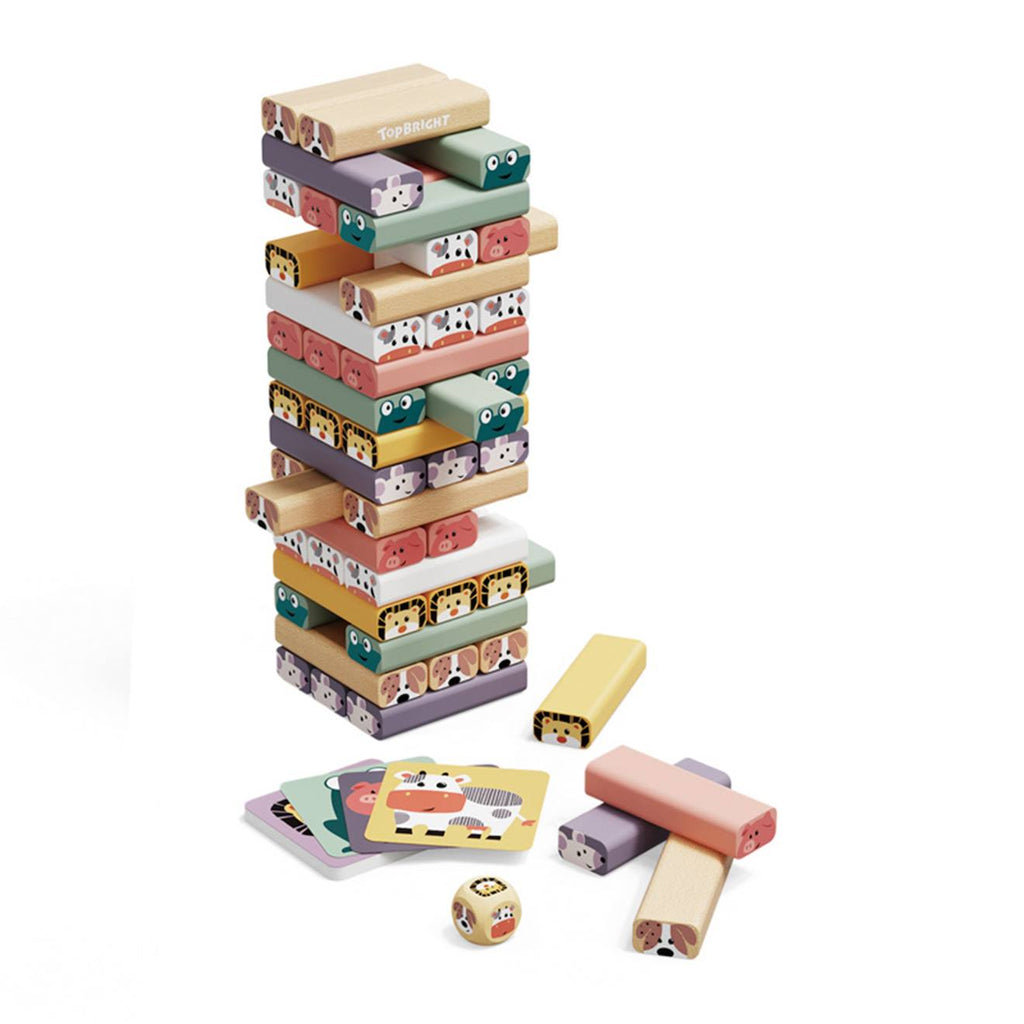 Jeu éducatif de compétences wobble tower multicolore