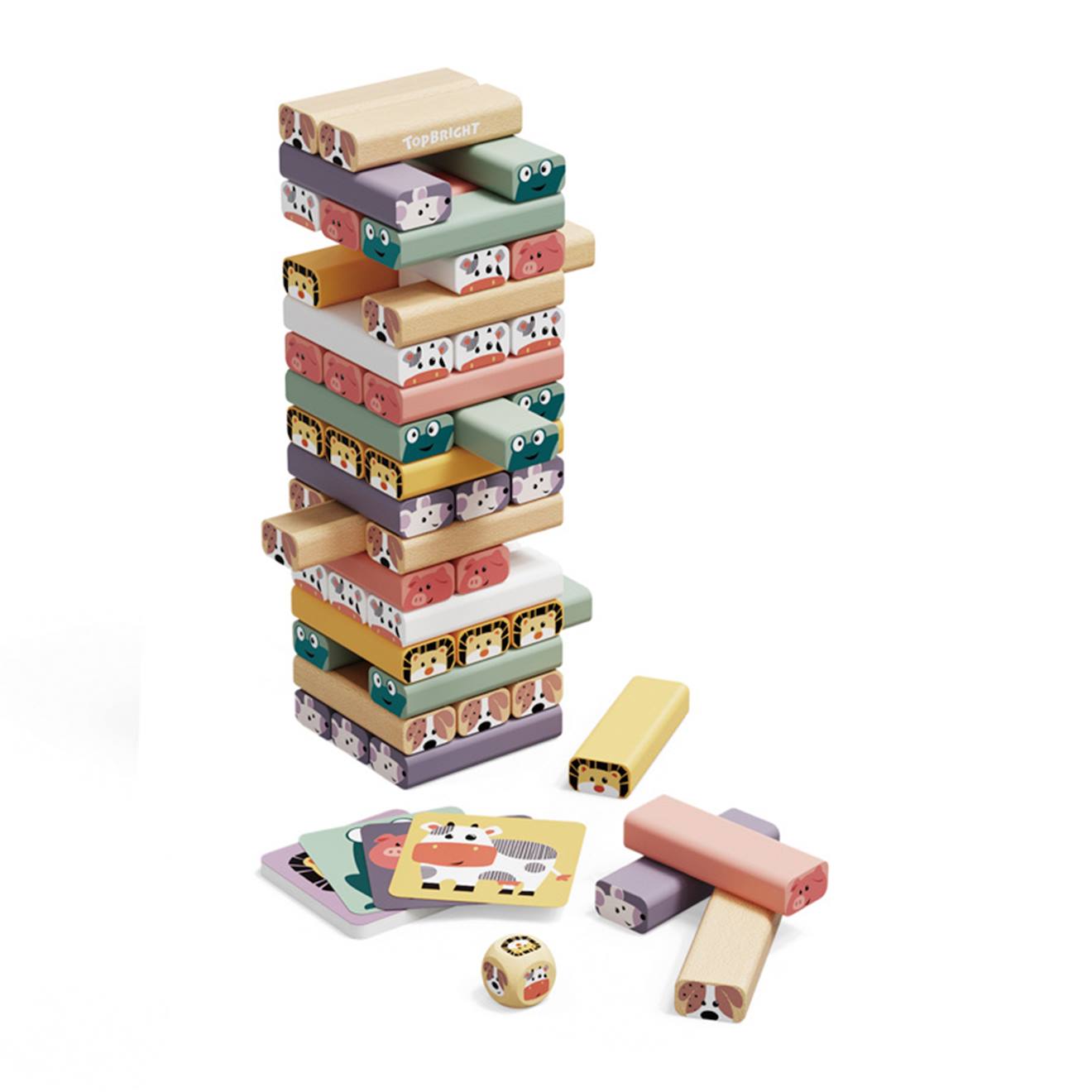 Jeu éducatif de compétences wobble tower multicolore