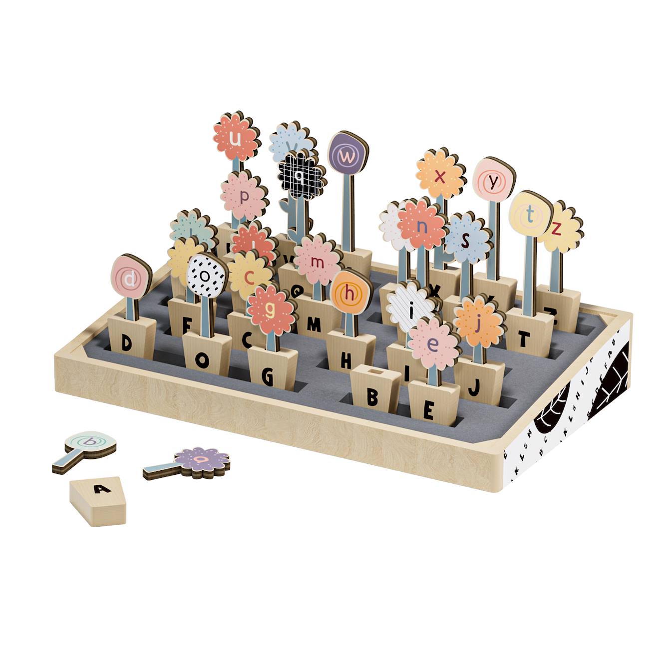 Jeu éducatif fleurs abc beige