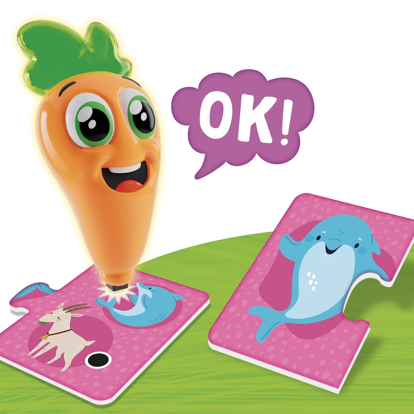 Jeu éducatif intéractif bébé animaux carotina, avec stylo parlant lumineux multicolore