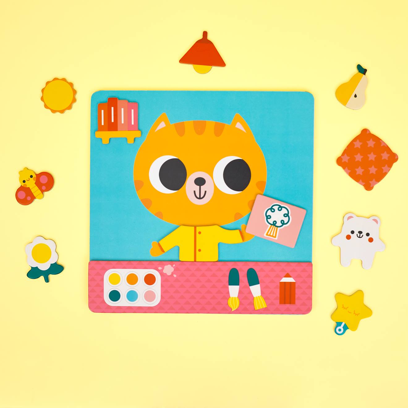 Jeu éducatif, ¨le petit chat des rituels multicolore