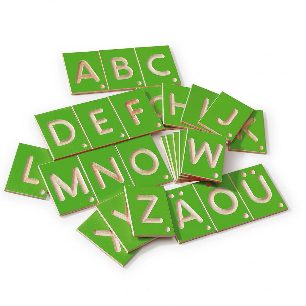 Jeu éducatif lettres majuscules vert