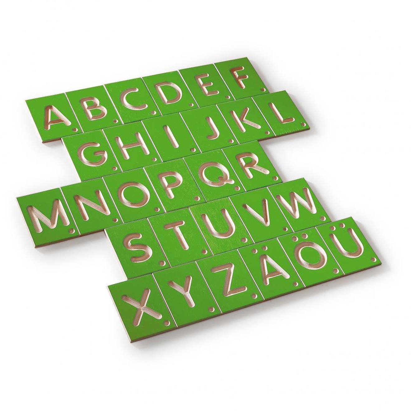 Jeu éducatif lettres majuscules vert