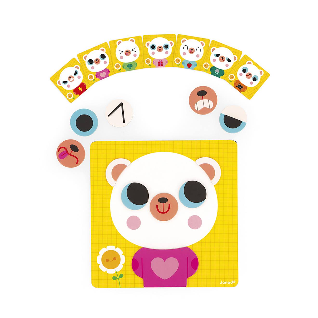 Jeu éducatif, l'ours des émotions multicolore