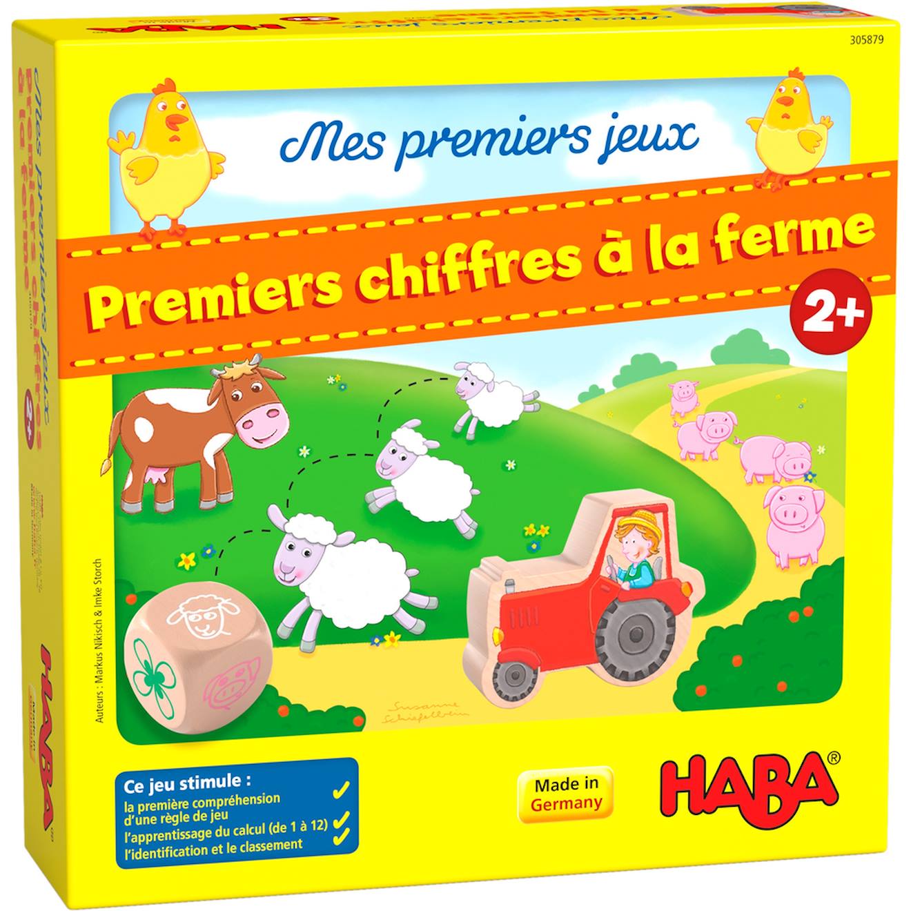 Jeu éducatif premiers chiffres à la ferme jaune