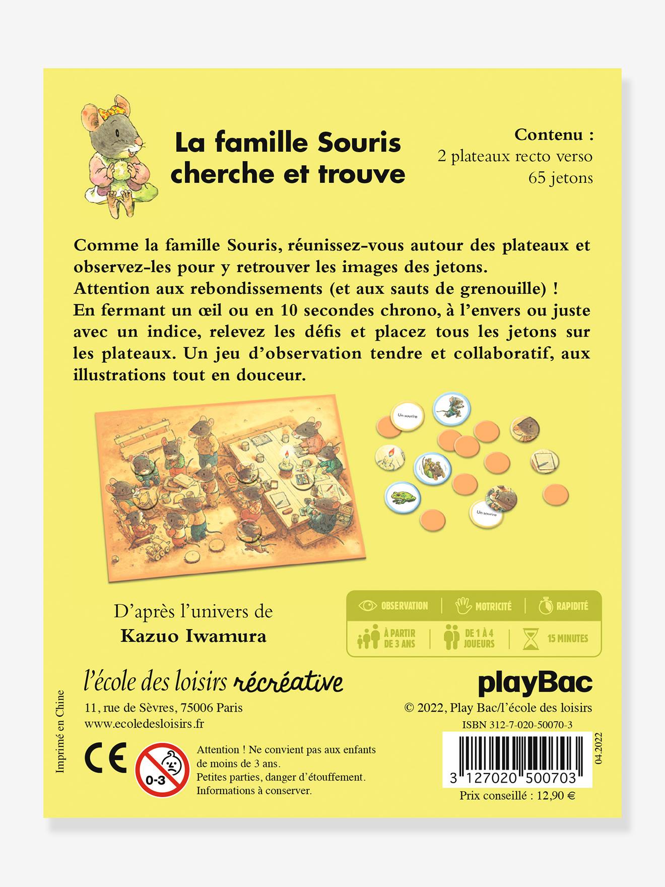 Jeu la famille souris cherche et trouve multicolore