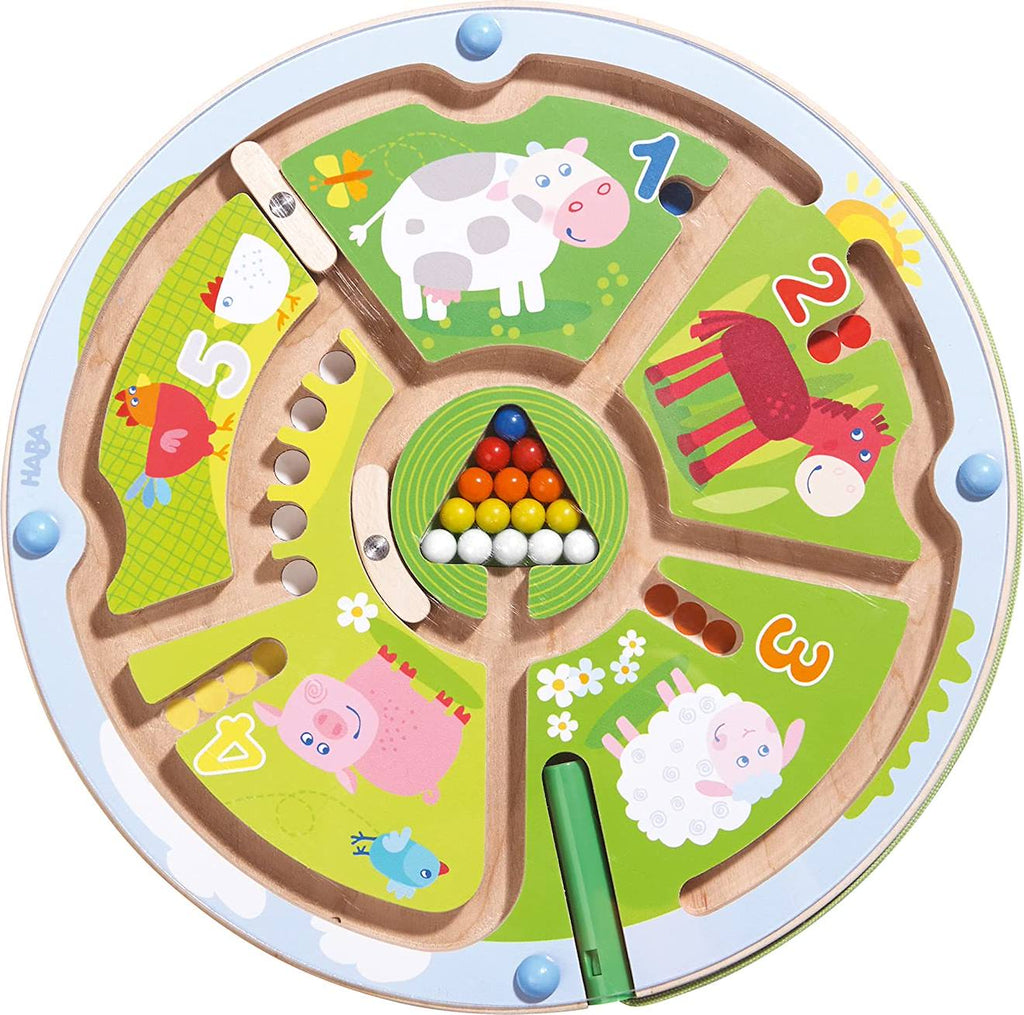 Jeu magnétique labyrinthe de chiffres vert