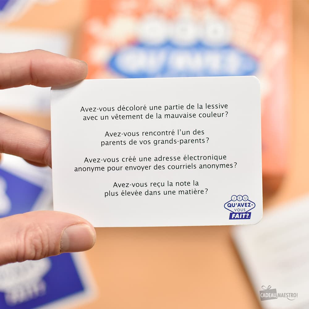 Jeu Qu'avez-vous fait ? - Jeu de Discussion