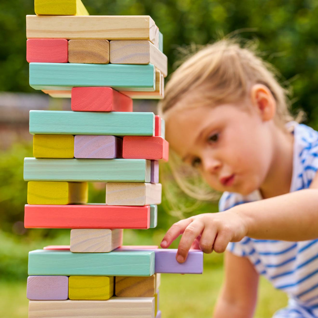 Jeu tour d'équilibre géante bois FSC multi couleur